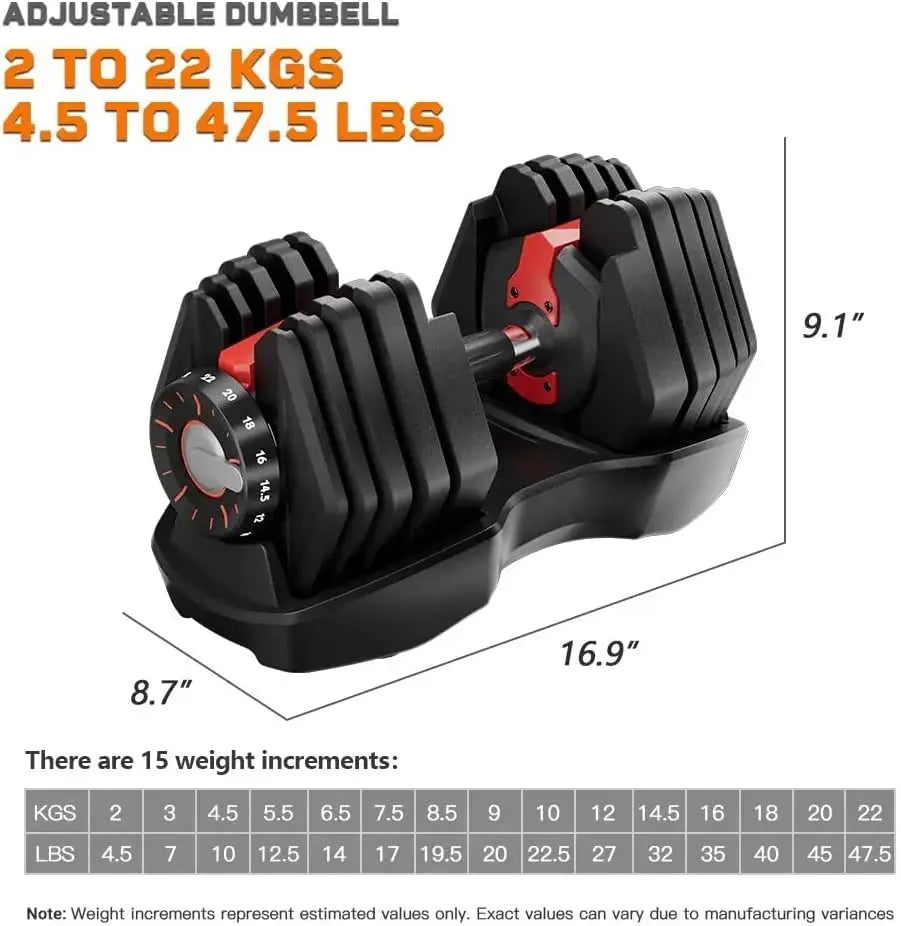 Adjustable Dumbbells Set – Customizable Weight Training for Home & Gym SooQza