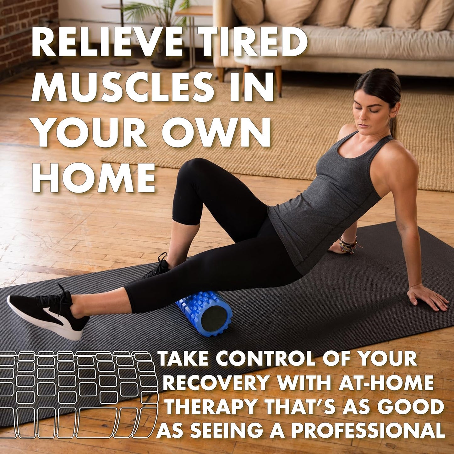 Foam Roller – Medium Density Deep Tissue Massage Roller for Back, Legs & Trigger Point Therapy SooQza
